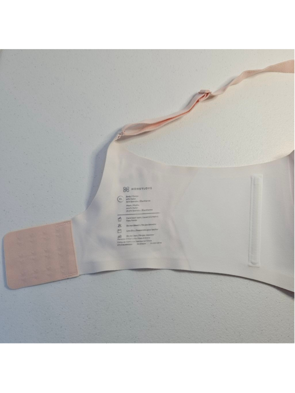HONEYLOVE Crossover Wireless Pink and White Bra XL - Picture 10 of 10